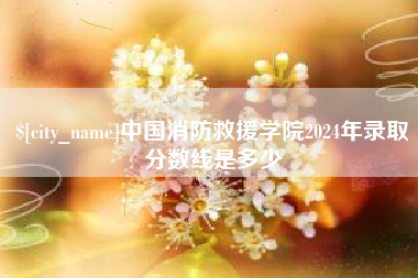 随州中国消防救援学院2024年录取分数线是多少