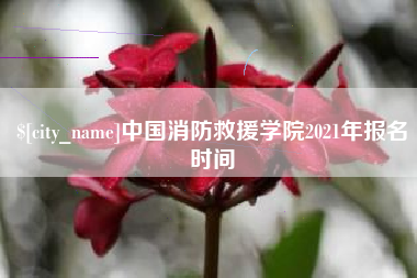 随州中国消防救援学院2021年报名时间