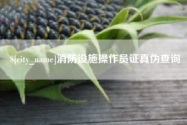 随州消防设施操作员证真伪查询