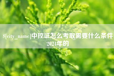 随州中控证怎么考取需要什么条件2024年的