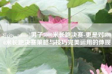 随州男子5000米长跑决赛-更是对5000米长跑决赛策略与技巧完美运用的体现