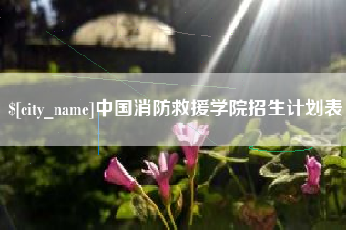 随州中国消防救援学院招生计划表